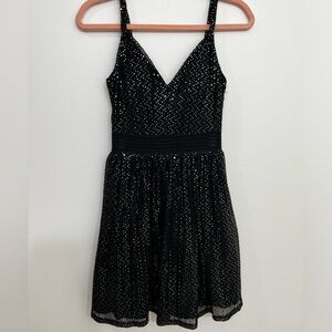 Black and Silver Glitter Dress